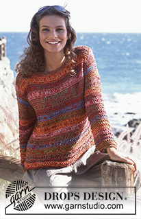 Amalthea / DROPS 82-18 - DROPS Pullover in Safran and Cotton Viscose.