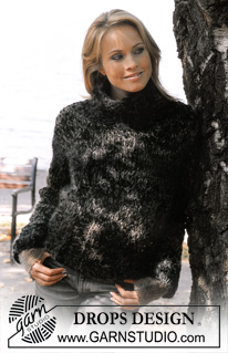 DROPS 83-17 - DROPS Pullover in Ull-Flamé and Vivaldi;
Wristwarmer in Vivaldi 