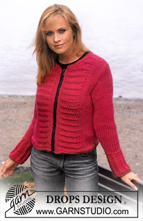 DROPS 83-6 - Knitted DROPS jacket with zip in Snow