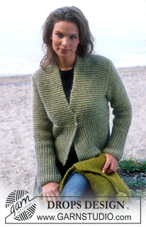 DROPS 84-6 - DROPS Cardigan in Silke-Tweed and Vivaldi, and Felted Purse in Snow