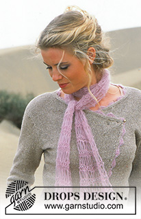 Paris Mood / DROPS 87-4 - DROPS Cardigan in Silke-Tweed and Vivaldi and Scarf in Vivaldi