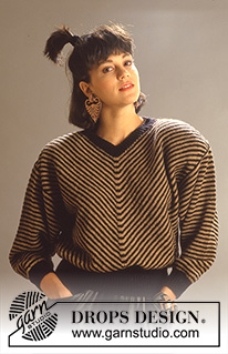 City Jungle / DROPS 9-18 - Stickad diagonalt randig tröja i DROPS Camelia eller DROPS Alpaca.