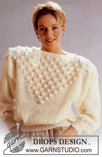 DROPS 9-2 - DROPS jumper in “Alpaca” with bobbles in “Kid Mohair”. Size S – L.