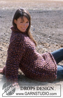 DROPS 92-7 - DROPS Chunky pullover in Snow and in moss stitch.