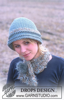 DROPS 93-34 - DROPS Hat and scarf in Alaska, Snow and Fox 