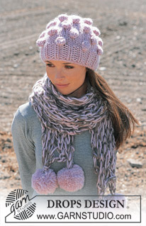 DROPS 93-40 - Hat and scarf in Snow
