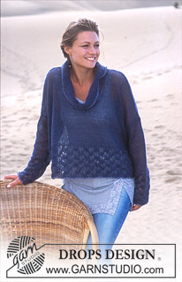 DROPS 94-18 - DROPS Short, wide jumper in pattern in Vivaldi 