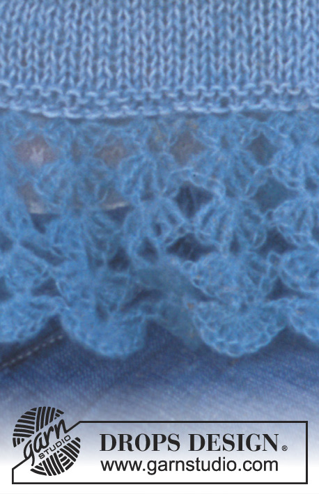 DROPS 94-3 - DROPS Jacket in Vivaldi and Safran with crochet border