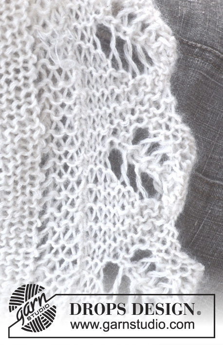 DROPS 94-32 - DROPS sjal i ”Alpaca” og ”Vivaldi” med hullkant