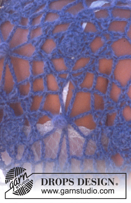 Cosmos / DROPS 94-7 - Virkad DROPS sjal i Alpaca och Vivaldi eller i Alpaca och Brushed Alpaca Silk