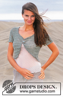 Loch Tay / DROPS 95-36 - DROPS Crochet Bolero in Cotton Viscose or Safran and DROPS Melody. Size XS/S - XXL.