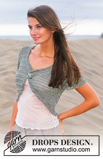 Loch Tay / DROPS 95-36 - DROPS Crochet Bolero in Cotton Viscose or Safran and DROPS Melody. Size XS/S - XXL.