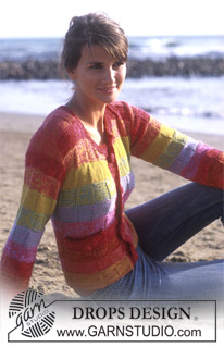 DROPS 95-4 - Cardigan Arcoiris DROPS en doble hilo “Alpaca”