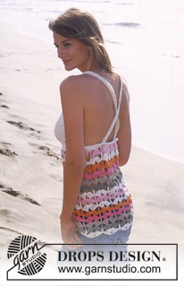 DROPS 95-6 - DROPS Crochet top with stripes in Paris 