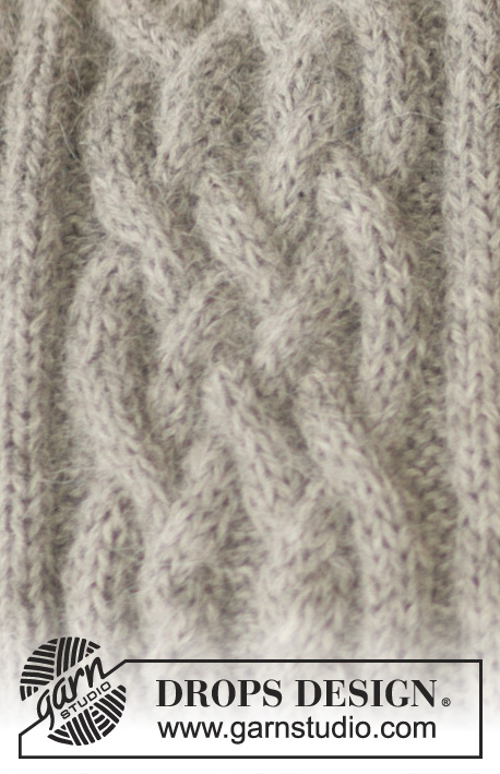DROPS 98-32 - DROPS pannebånd med fletter og skulderstykke i 2 tråder ”Alpaca”