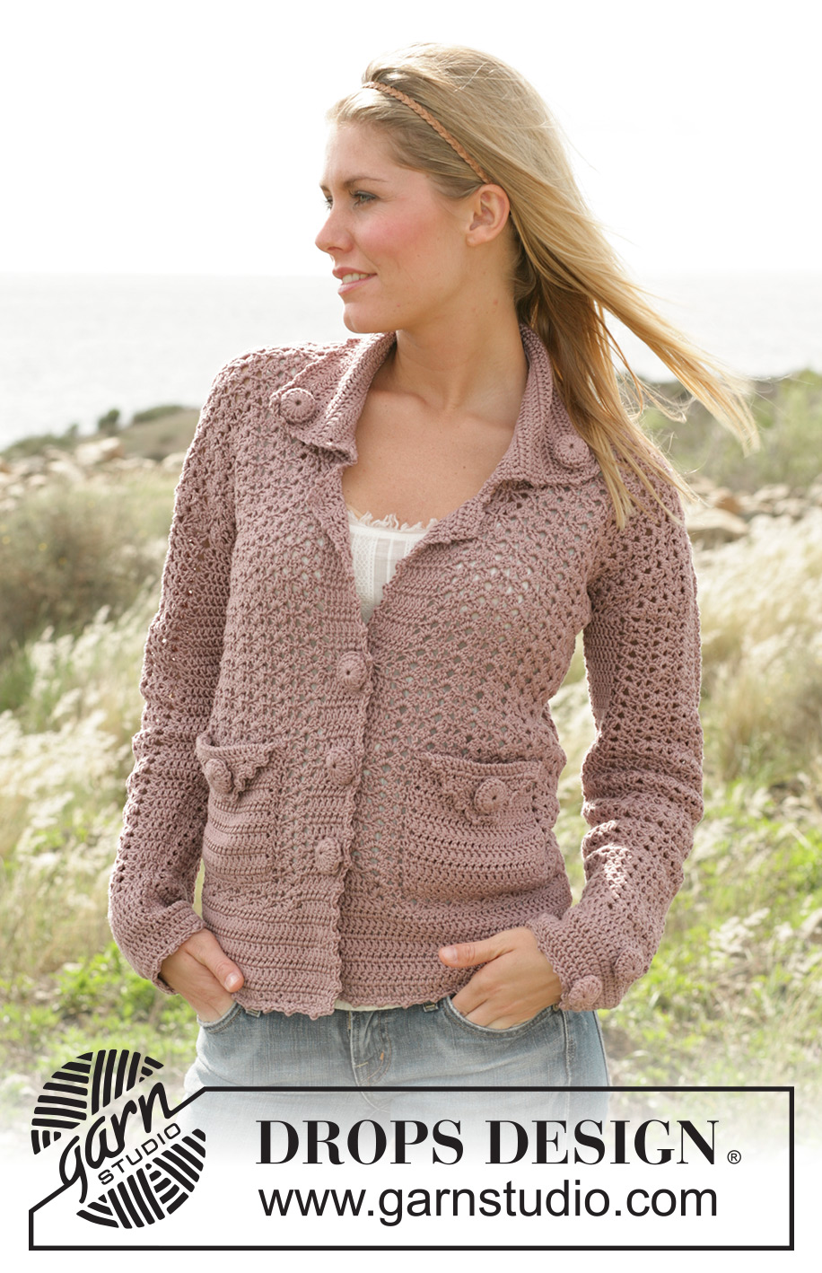 Country Walk / DROPS 99-18 - DROPS crochet jacket in Muskat. Size XS - XXL