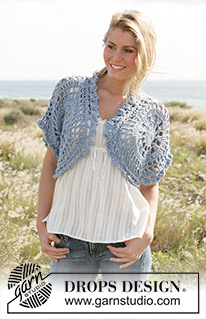 Lake Erie / DROPS 99-20 - DROPS shoulder piece with crochet edges in ”Silke-Alpaca”. Sizes S - XXL 