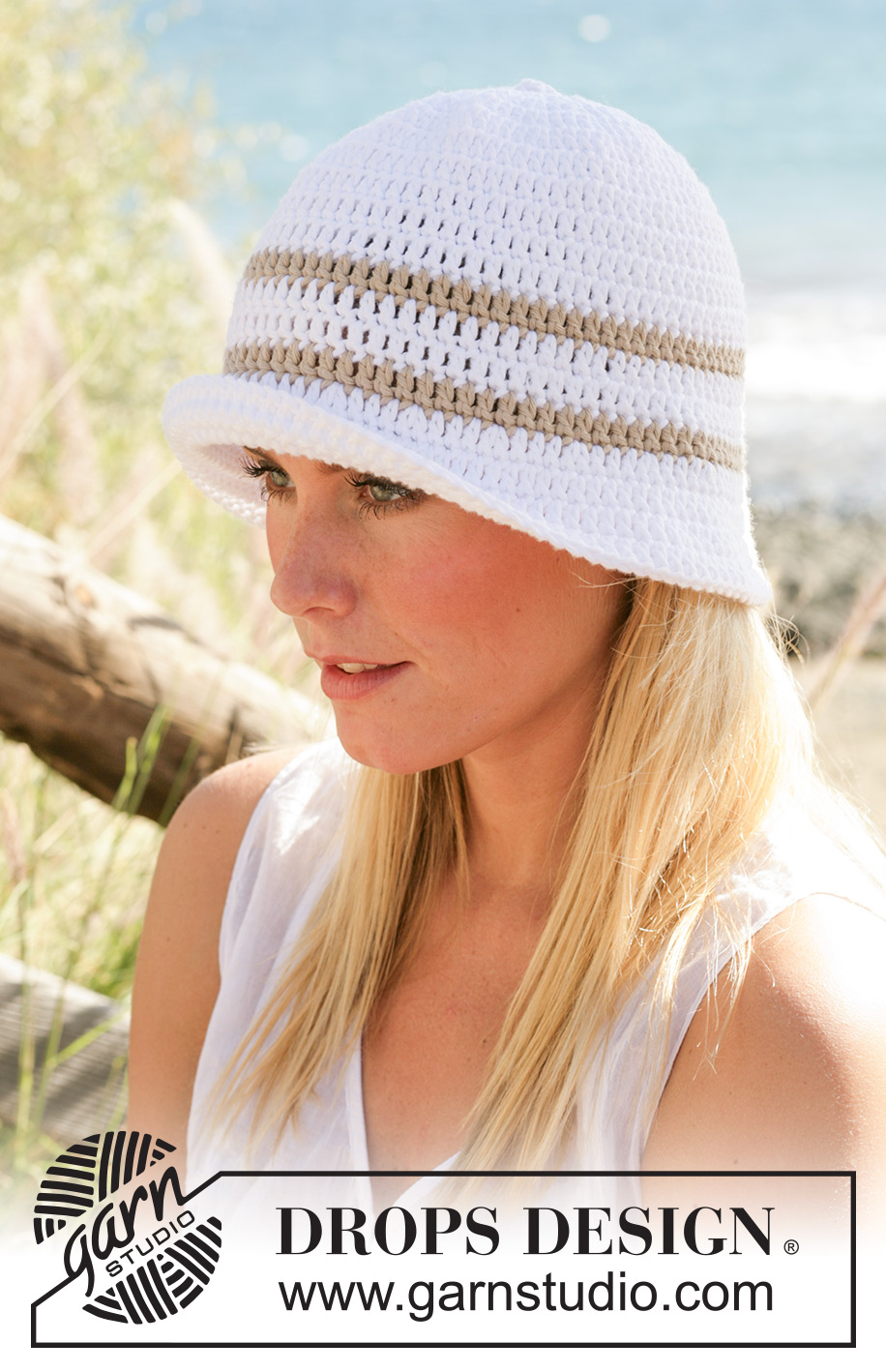 Beach Bucket / DROPS 99-22 - DROPS Crochet hat in ”Paris”