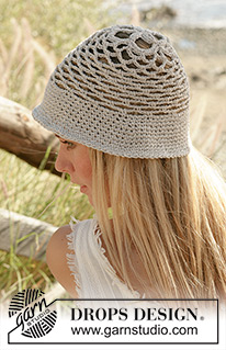 Savane / DROPS 99-25 - DROPS Crochet hat in ”Bomull-Lin”