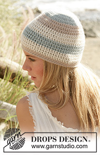 Girlfriend / DROPS 99-26 - DROPS crochet hat made with “Silke-Alpaca”. 