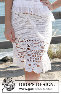 Artemis / DROPS 99-5 - DROPS dress or skirt crochet in a “mussel” pattern made with “Alpaca” and “Cotton Viscose”. Sizes S - XXL
