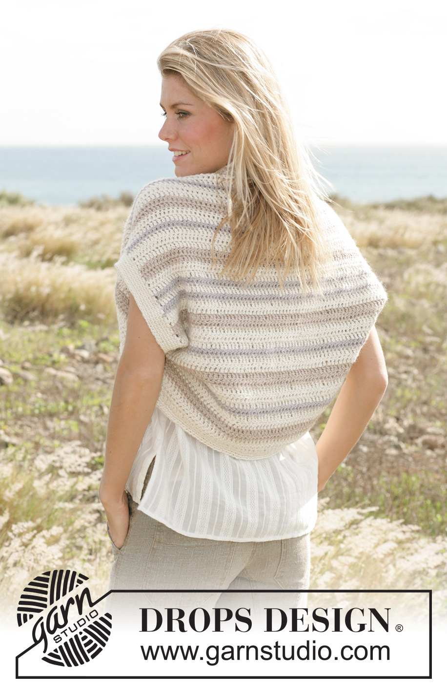 Galapagos / DROPS 99-9 - DROPS shrug crochet with “Silke-Alpaca”.