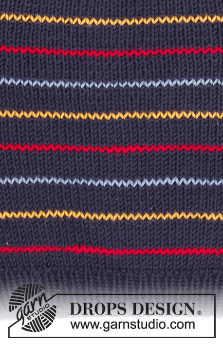 Start Your Engines! / DROPS Baby 1-5 - Drops Stripe sweater and knee length pants, socks and beret in Safran.