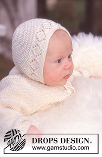 Lykkeliten / DROPS Baby 10-11 - Jacket, pants/jumpsuit and hat in BabyMerino
