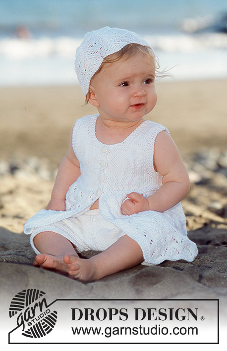 Image result for Beach Baby by DROPS Design Short sleeved dress and hat in Safran