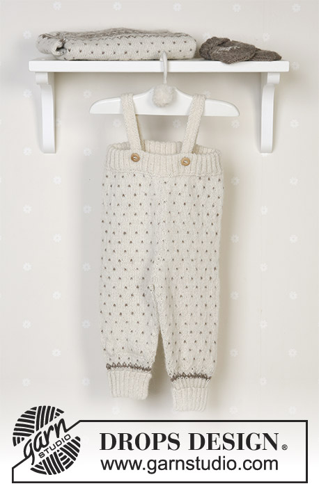 Winter Snuggles Set / DROPS Baby 13-5 - Strikket sett med setesdalskofte, bukse, lue, votter og sokker til baby og barn i DROPS Alpaca. Størrelse 1 mnd - 4 år.