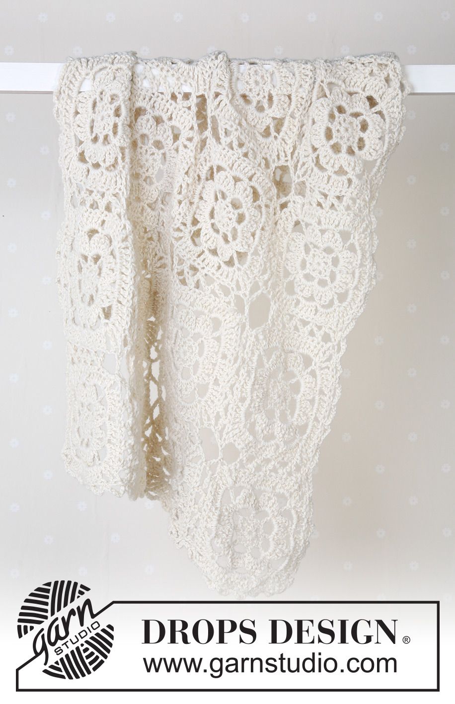 Daisy Meadow / DROPS Baby 14-20 - Crochet blanket with flower squares in 2 strands of DROPS Alpaca . Theme: Baby blanket