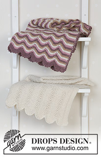 Teint de Neige / DROPS Baby 14-22 - Strikket pledd med hullmønster i DROPS Alpaca. Tema: Babyteppe