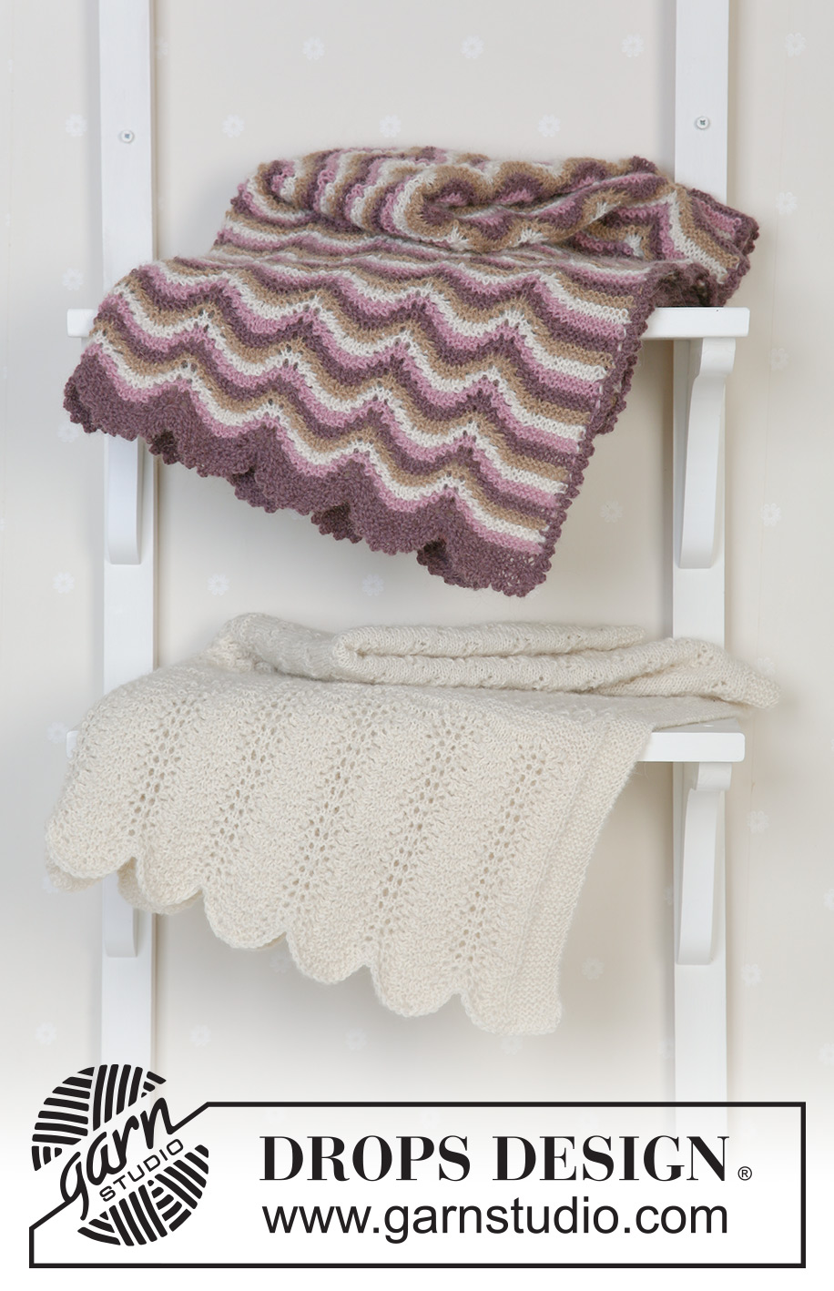 Teint de Neige / DROPS Baby 14-22 - Strikket pledd med hullmønster i DROPS Alpaca. Tema: Babyteppe