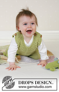 Green Leaf Cardigan / DROPS Baby 14-3 - Vauvan ja lapsen neulotut takki, potkuhousut ja putkisukat DROPS Alpaca-langasta. Takissa on huppu. Koot 1 kuukausi - 4 vuotta.