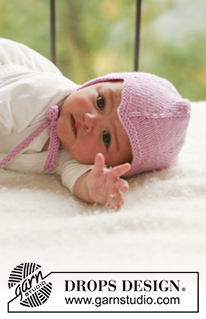 Fairy Rose / DROPS Baby 16-5 - Vauvan ja lapsen neulottu myssy DROPS Merino Extra Fine -langasta. Työssä on sileää neuletta.