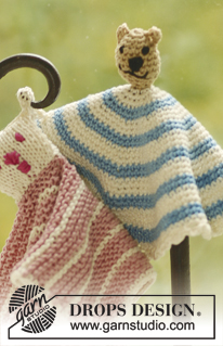 Cuddly Friend / DROPS Baby 17-26 - Strikkede og hæklede sutteklude med dyrehoved til baby i DROPS Muskat.