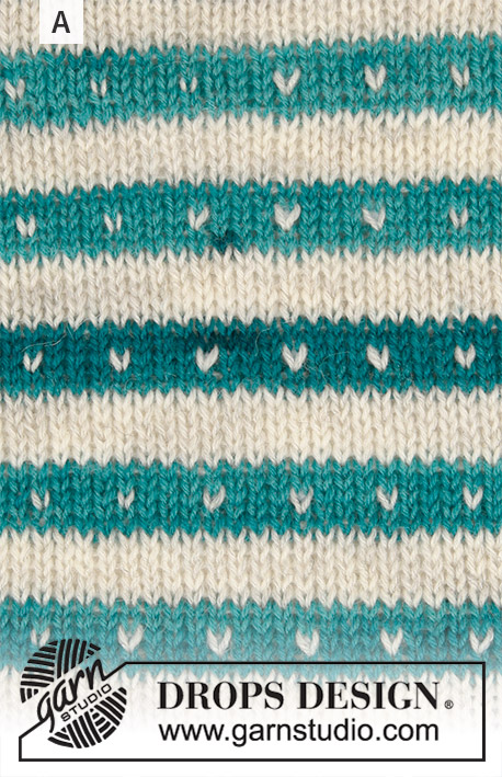 Hello Stripes / DROPS Baby 19-3 - Set med stickad tröja med ränder, lus och raglan, byxa och sockor till baby och barn i DROPS Fabel