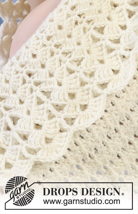 Sweet Buttercup Blanket / DROPS Baby 19-6 - Settet består av:
Heklet DROPS teppe med bred kant i viftemønster og lue i ”BabyMerino”. Tema: Babyteppe