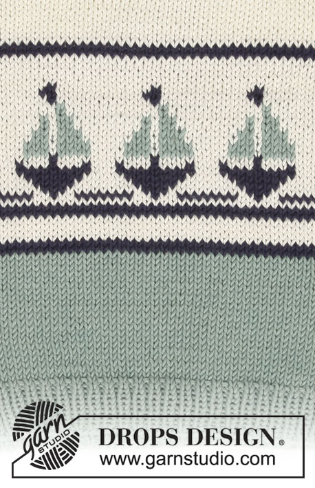 Le Petit Explorateur / DROPS Baby 2-5 - Strikket marinesæt med bluse og basker i DROPS Safran