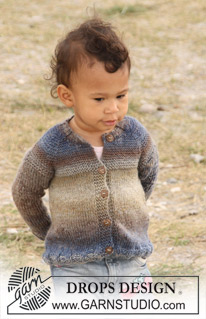 Nathan Jacket / DROPS Baby 20-16 - Strikket jakke med raglan i 2 tråder DROPS Delight til baby og barn
