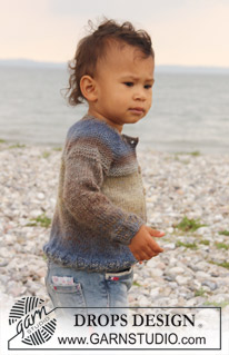 Nathan Jacket / DROPS Baby 20-16 - Strikket jakke med raglan i 2 tråder DROPS Delight til baby og barn