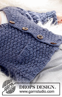 Checco's Dream / DROPS Baby 21-11 - Yhtenä kappaleena neulottu vauvan ja lapsen helmineulejakku DROPS Merino Extra Fine -langasta.