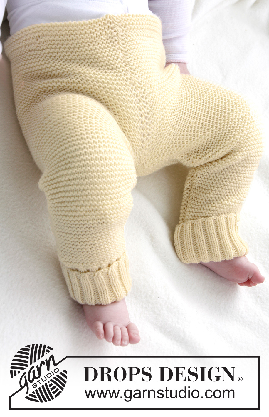 Honey Suckle Tights / DROPS Baby 21-13 - Knitted pants in garter st for baby and children in DROPS BabyMerino