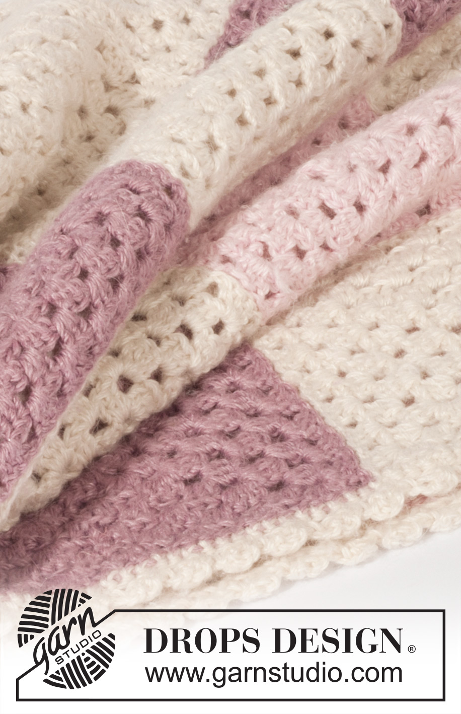 Wrap With Love / DROPS Baby 21-27 - Crochet baby blanket with granny squares in DROPS BabyAlpaca Silk