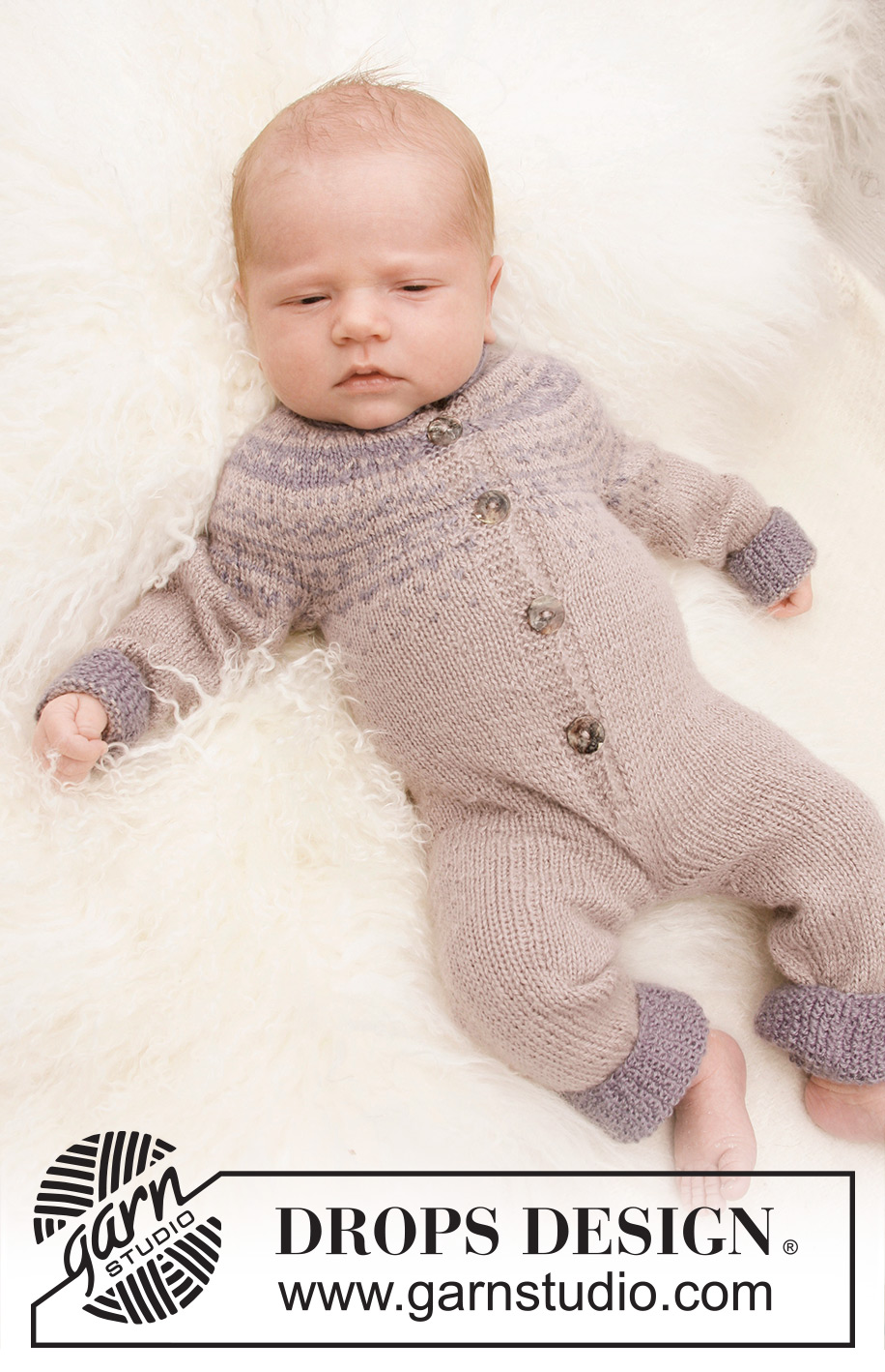 Winter Wonder / DROPS Baby 21-3 - Strikket overall med nordisk mønster til baby og barn i DROPS BabyAlpaca Silk
