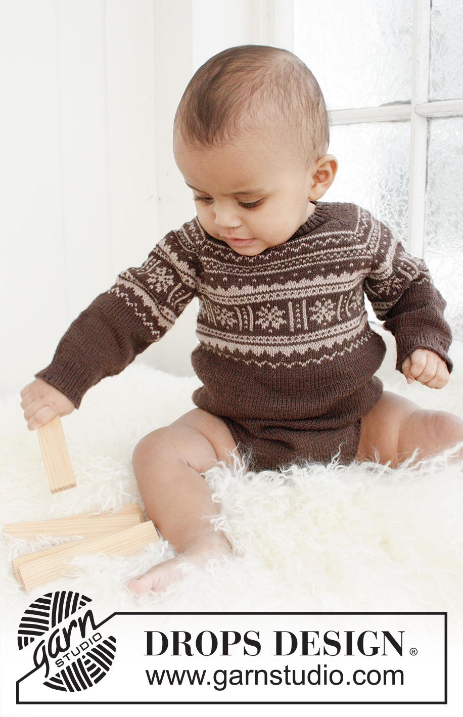 Litte William`s Body / DROPS Baby 21-32 - Knitted body with raglan and Nordic pattern for baby and children in DROPS BabyMerino or DROPS BabyAlpaca Silk