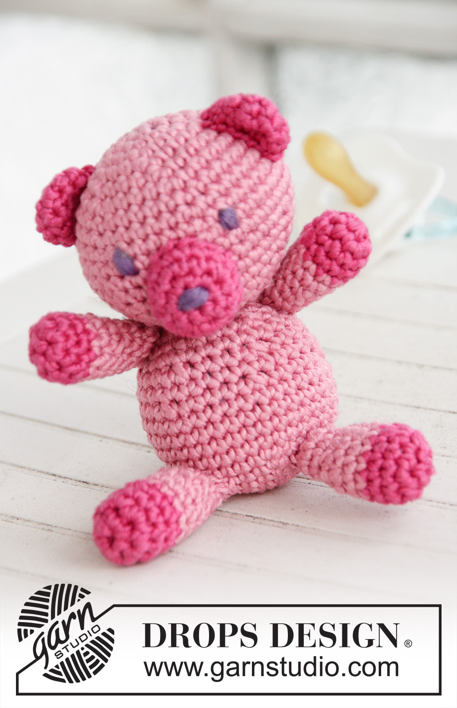 Teddy / DROPS Baby 21-43 - Virkad nalle i DROPS Muskat
