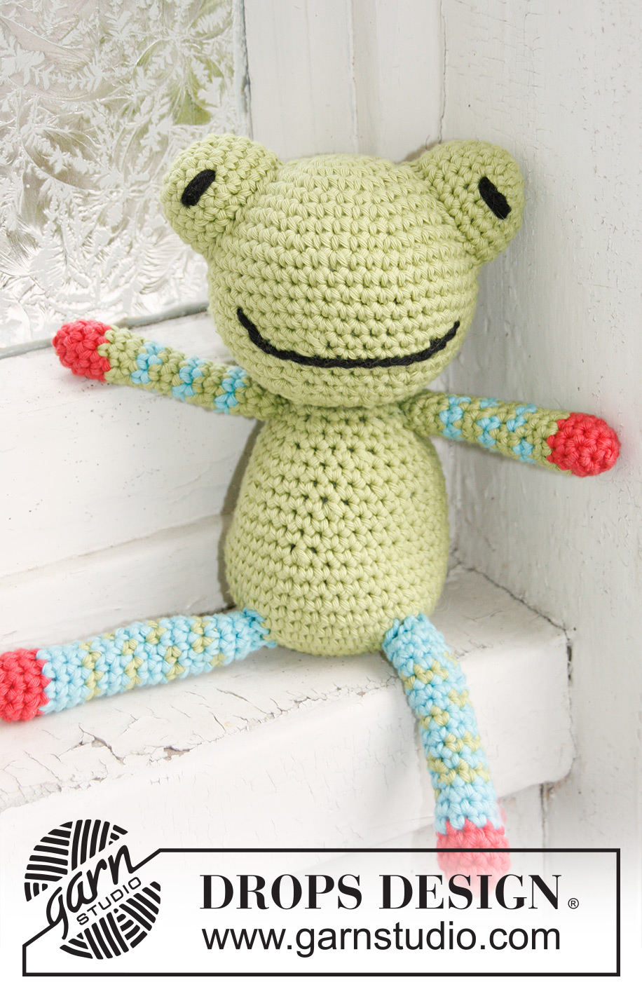 Frankie / DROPS Baby 21-45 - Crochet frog in DROPS Paris