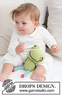 Frankie / DROPS Baby 21-45 - Crochet frog in DROPS Paris