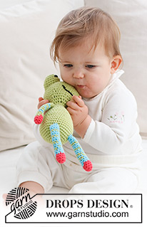 Frankie / DROPS Baby 21-45 - Crochet frog in DROPS Paris